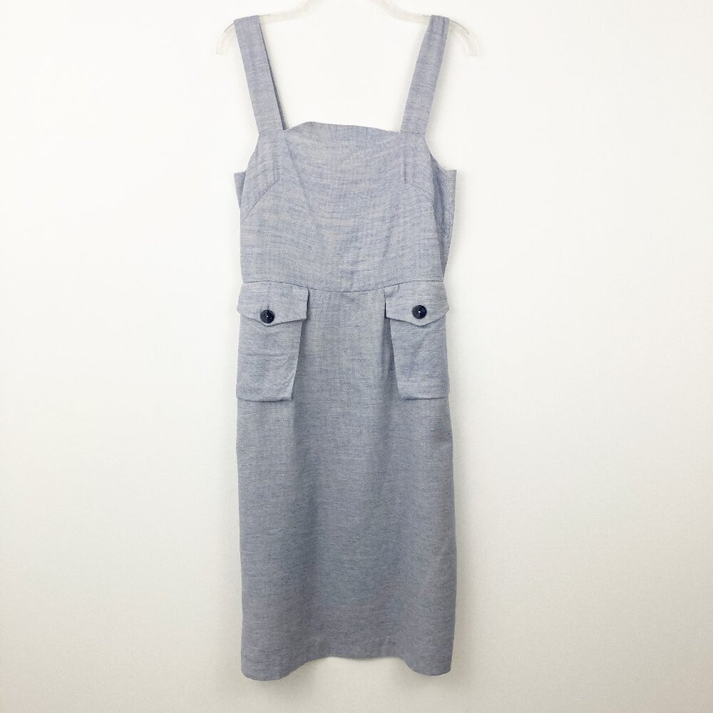 NWT Diarte Cotton Blend Midi Dress Size 38 or S Pockets Sleeveless Straps Casual